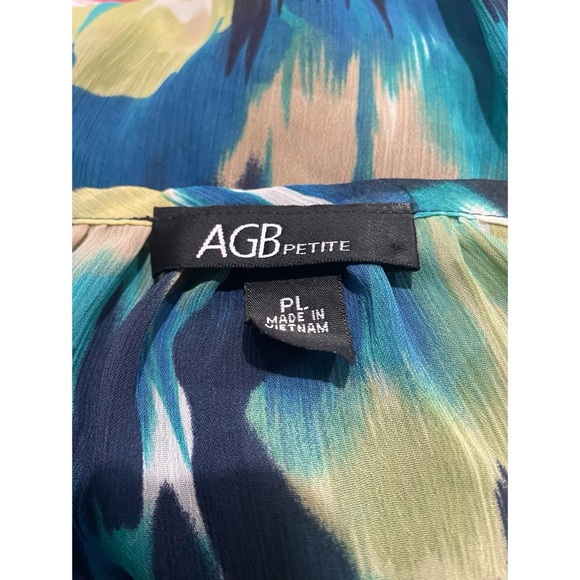 AGB Bouse + Cami Size PL Sheer Multi Colored Short Sleeve Ruffle - Picture 8 of 8